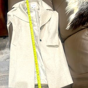 DEREK LAM 10 CROSBY Two-tone Reefer Coat In Oatmeal US 8 $525